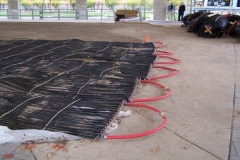 The Headwaters Park Ice Rink set up