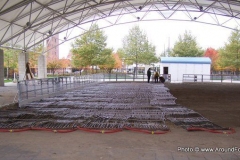 The Headwaters Park Ice Rink set up