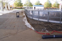 The Headwaters Park Ice Rink set up
