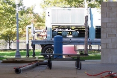 The Headwaters Park Ice Rink set up