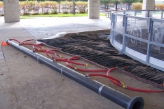 The Headwaters Park Ice Rink set up