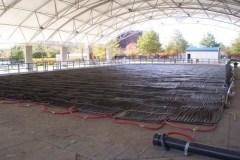 The Headwaters Park Ice Rink set up