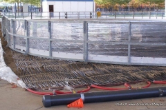 The Headwaters Park Ice Rink set up
