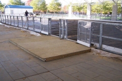 The Headwaters Park Ice Rink set up