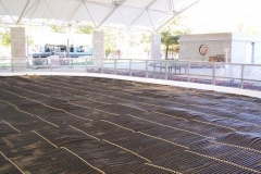 The Headwaters Park Ice Rink set up