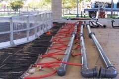 The Headwaters Park Ice Rink set up