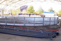 The Headwaters Park Ice Rink set up