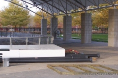 The Headwaters Park Ice Rink set up