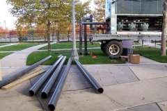 The Headwaters Park Ice Rink set up