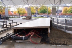 The Headwaters Park Ice Rink set up