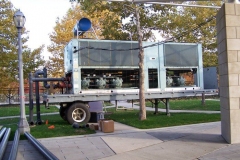 The Headwaters Park Ice Rink set up