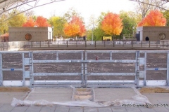 The Headwaters Park Ice Rink set up