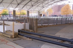 The Headwaters Park Ice Rink set up