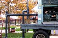 The Headwaters Park Ice Rink set up