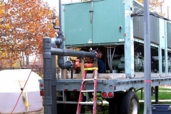 The Headwaters Park Ice Rink set up