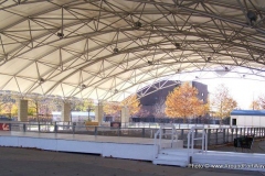 The Headwaters Park Ice Rink set up