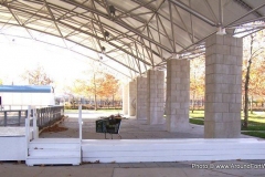 The Headwaters Park Ice Rink set up