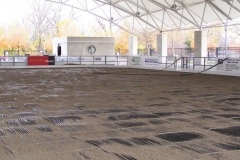 The Headwaters Park Ice Rink set up