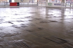 The Headwaters Park Ice Rink set up