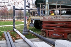 The Headwaters Park Ice Rink set up