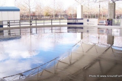 The Headwaters Park Ice Rink set up