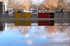 The Headwaters Park Ice Rink set up
