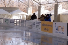 The Headwaters Park Ice Rink set up
