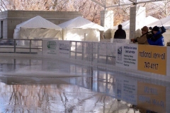The Headwaters Park Ice Rink set up