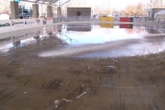 The Headwaters Park Ice Rink set up