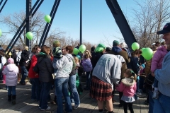 The crowd on the Historic Wells Street Bridge
