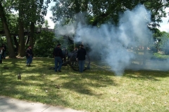 Firing the reproduction 19th century cannon