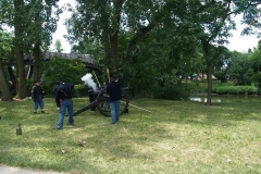 Firing the reproduction 19th century cannon