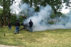 Firing the reproduction 19th century cannon