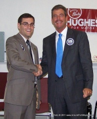 Zach Bonahoom and Allen County Sheriff Ken Fries