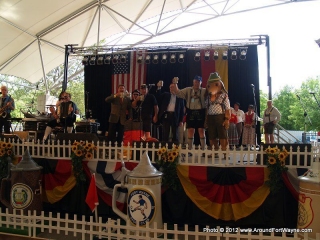 Celebrating the tapping of the first keg