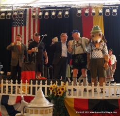 Celebrating the tapping of the first keg