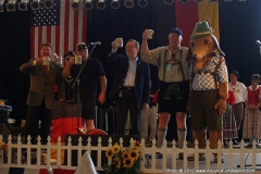 Celebrating the tapping of the first keg