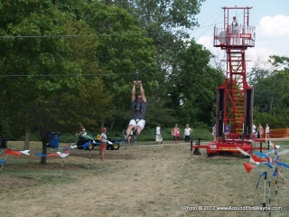 2012/07/15: Zip lining at the Three Rivers Festival Midway