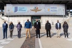 Gathered officials at the first ISDH mass COVID-19 vaccination event