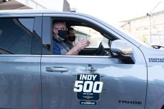 Indiana Governor Eric Holcomb after receiving his COVID-19 vaccination