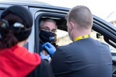 Indiana Governor Eric Holcomb receiving his COVID-19 vaccination