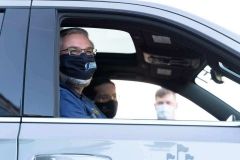 Indiana Governor Eric Holcomb after receiving his COVID-19 vaccination