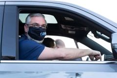 Indiana Governor Eric Holcomb after receiving his COVID-19 vaccination