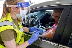 COVID-19 mass vaccination clinic in Gary, Indiana