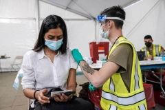 COVID-19 mass vaccination clinic in Gary, Indiana