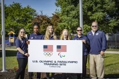 Four of the six women’s USA Goalball team members