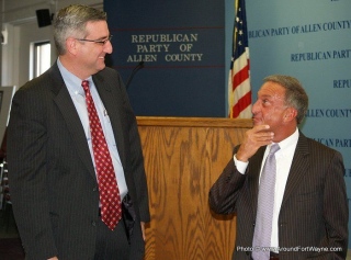 Eric Holcomb and Steve Shine