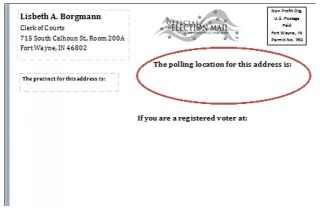 Voting location postcard