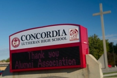 Concordia Lutheran High School sign
