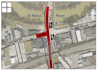 Superior/Wells roundabout traffic redirection